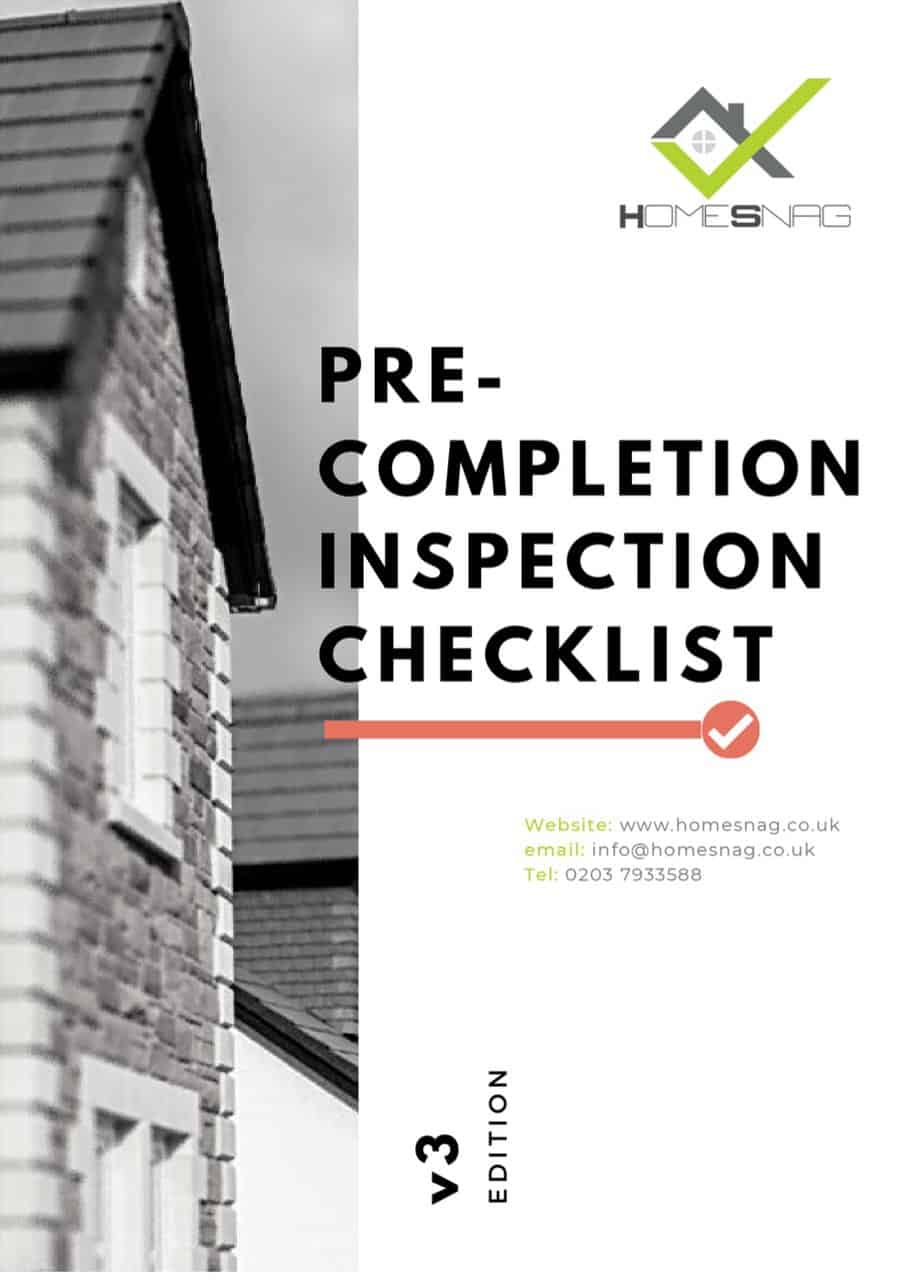 Pre-completion inspection checklist.